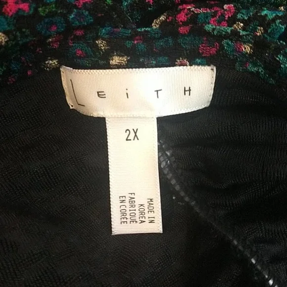 Leith Floral V Neck Ruched Body-con Mini Dress 2x - Picture 11 of 13